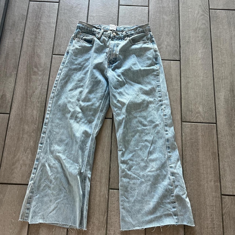 Light Blue Wide-Leg Women Jeans